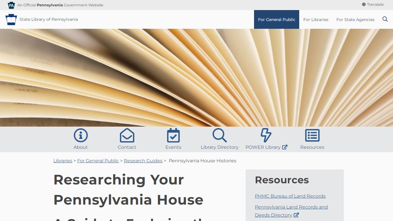 Pennsylvania House Histories - State Library of Pennsylvania